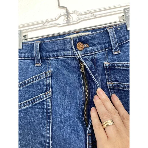 Madewell Jeans Womens 27 Blue 90s Straight Cargo High Rise Utility Denim Pockets - Picture 12 of 16